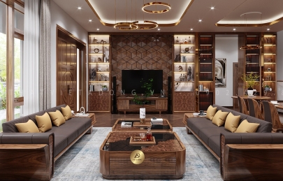 Địa chỉ thiết kế, thi công nội thất gỗ óc chó Lào Cai